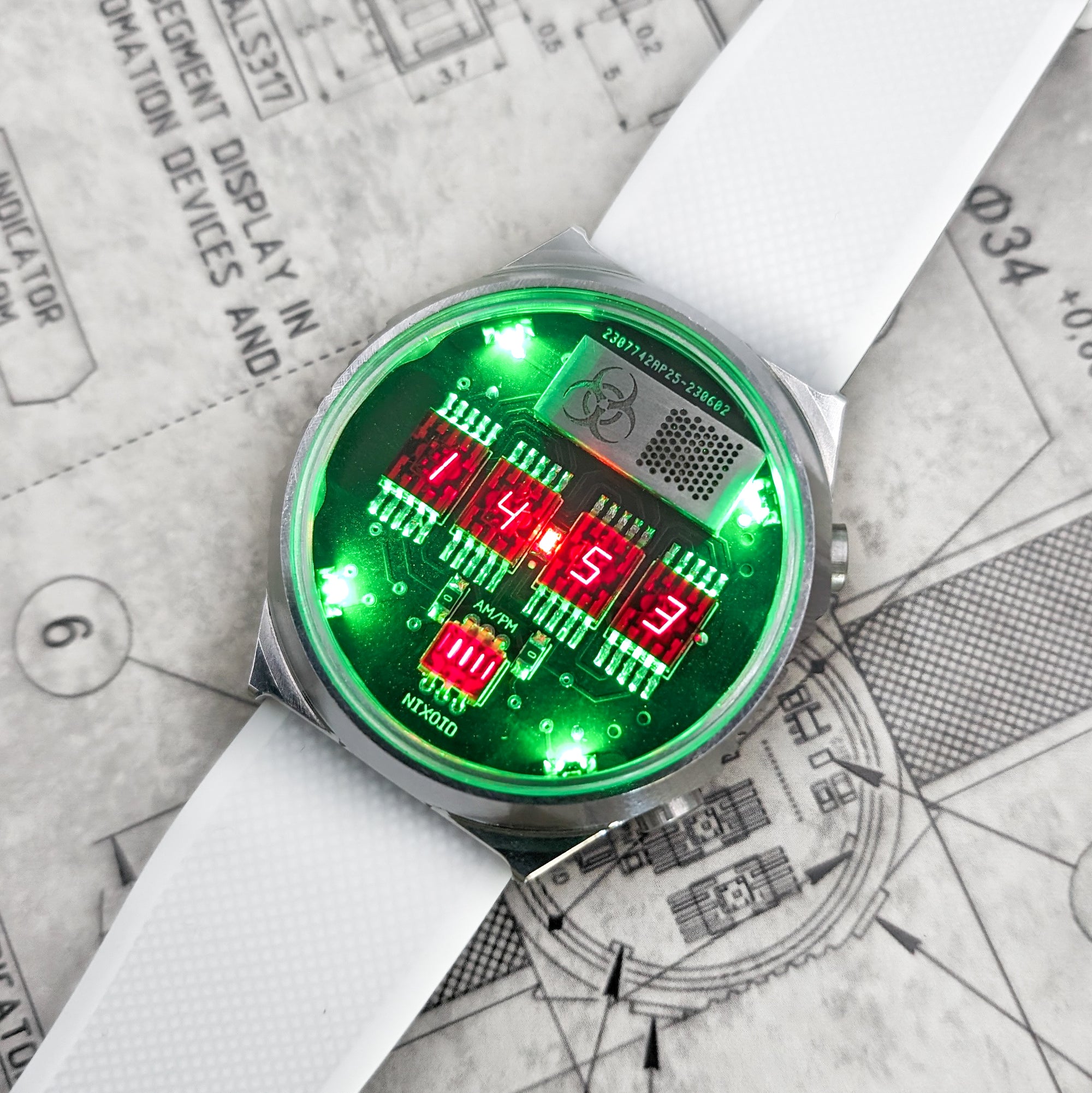 RETRO LED WATCH 'TimeRed' Biohazard