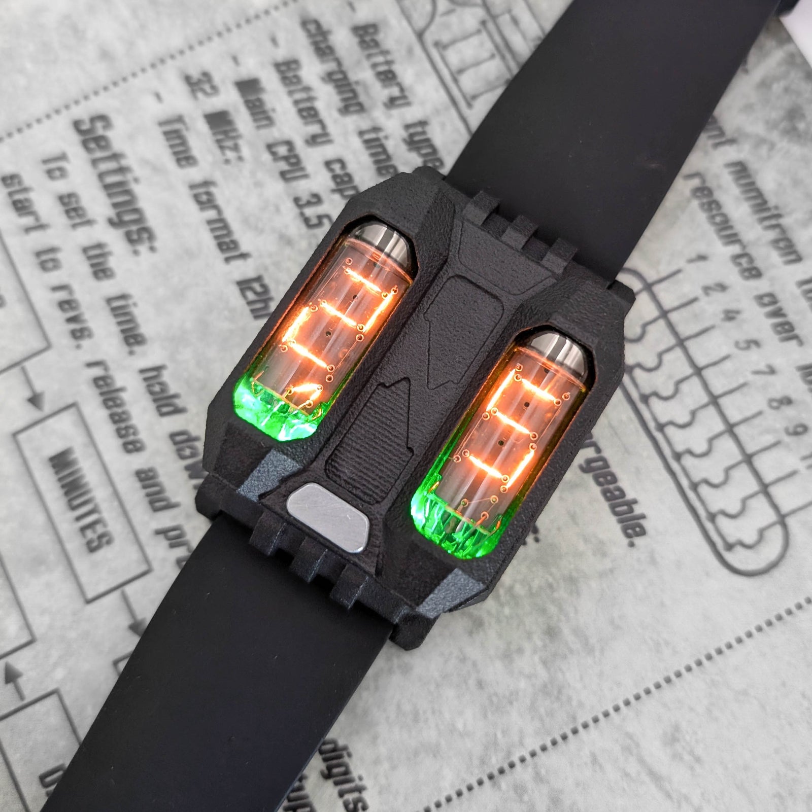 Nixie Tube Watch 'Futuristic Numitron' model 2A