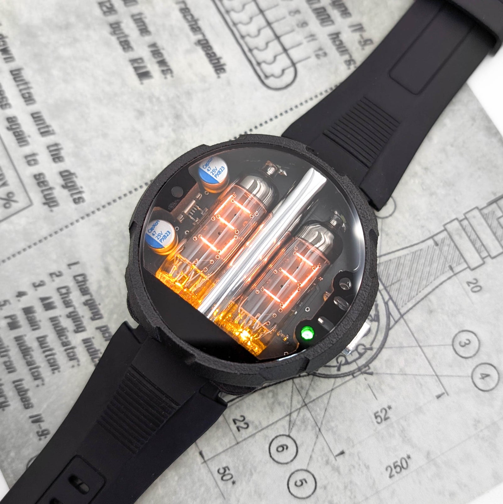 Nixie Tube Watch 'Numitron Sci-Fi'