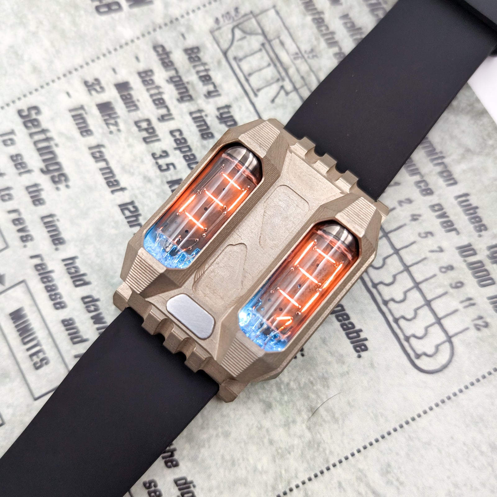 Nixie Tube Watch 'Futuristic Numitron' model 2P