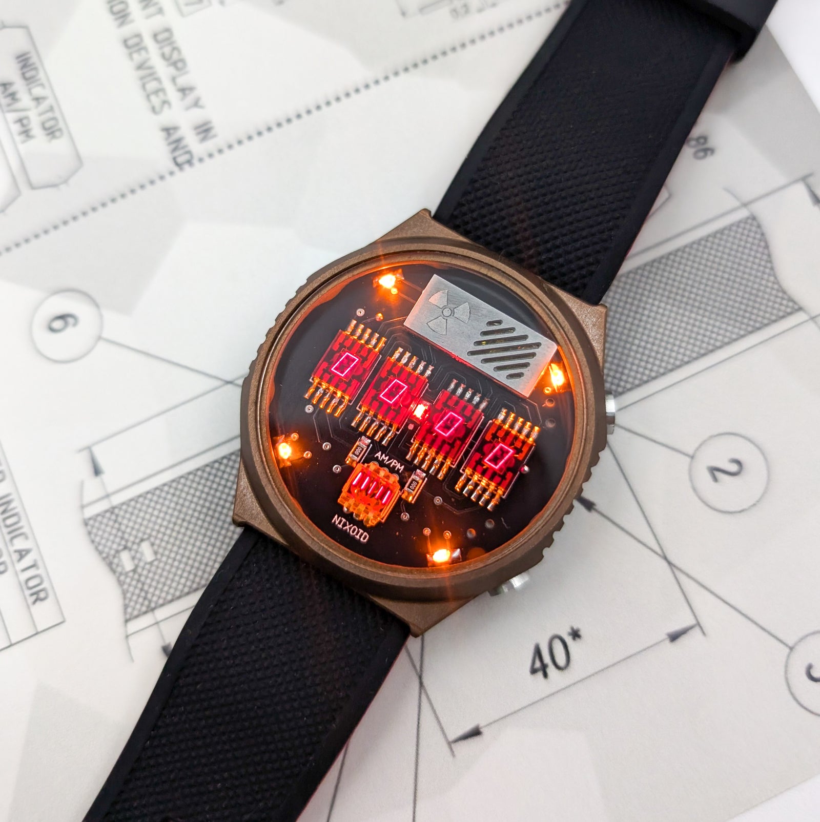 RETRO LED WATCH 'TimeRed' Radiation