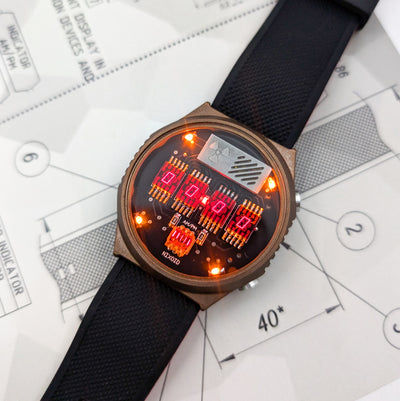 RETRO LED WATCH 'TimeRed' Radiation
