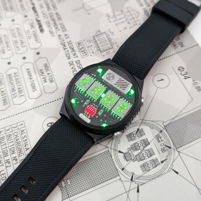 RETRO LED WATCH 'TimeRed' Green Rad