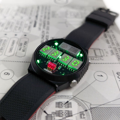 RETRO LED WATCH 'TimeRed' Green Rad