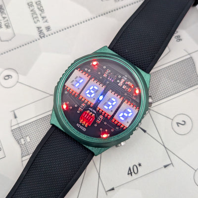 RETRO LED WATCH 'TimeRed' Ice Blue