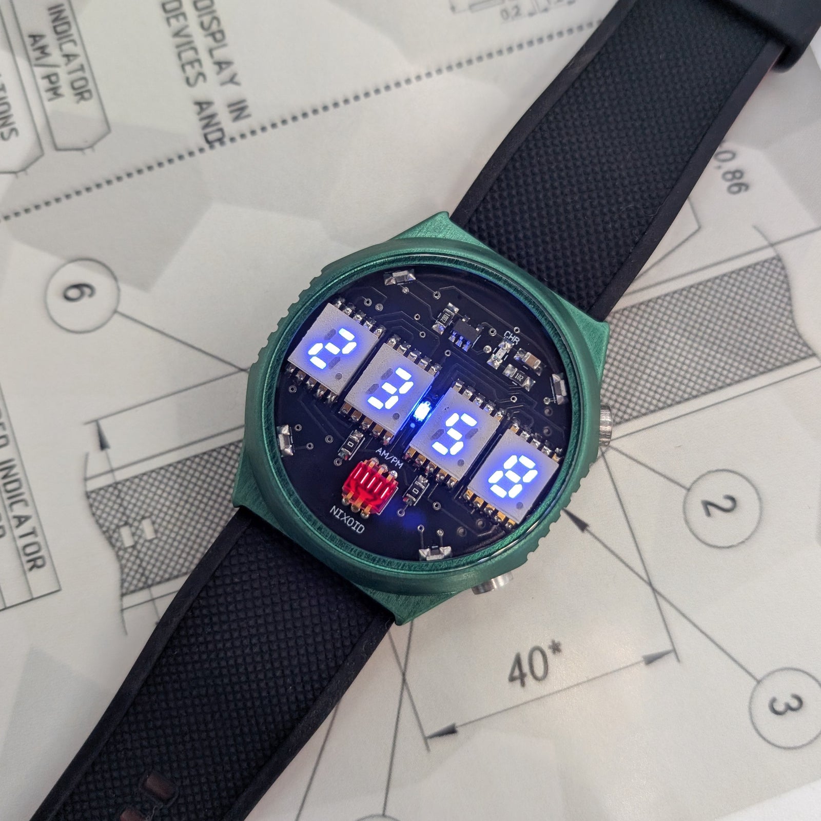 RETRO LED WATCH 'TimeRed' Ice Blue