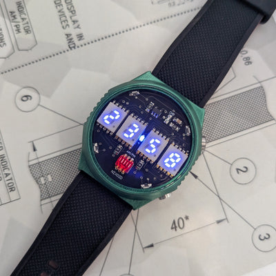 RETRO LED WATCH 'TimeRed' Ice Blue