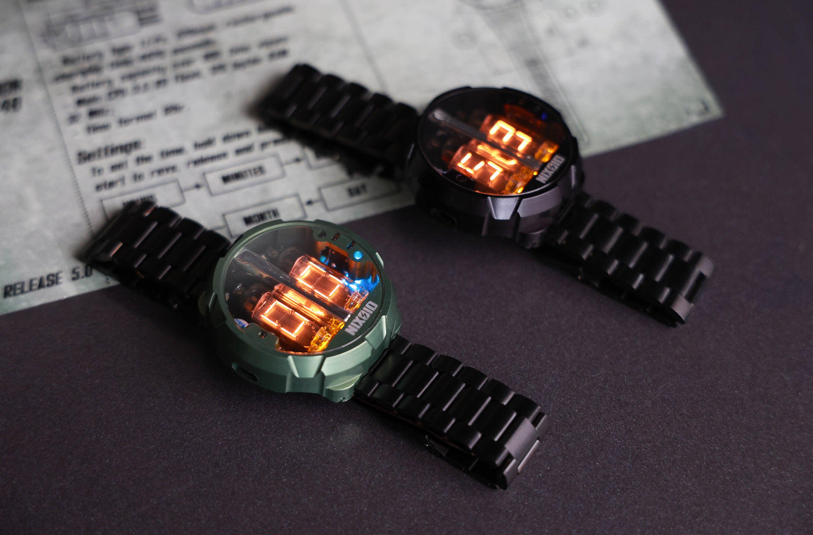 Nixie Tube Watch 'Numitron Metal' - NixoidStore